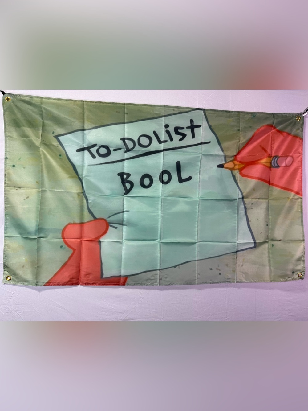 Funny Spongebob "To-Do List Bool" Banner Tapestry 5x3Ft. With 4 Grommets